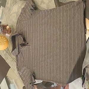 LULULEMON ATHLETICA MEN'S GRAY STRIPPED POLO GOLF SHIRT MEDIUM SIZE